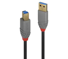 Lindy Anthra Line USB-A - USB-B 3 m schwarz / USB-Kabel / USB 3.2 Gen 1 / 5 Gbit/s