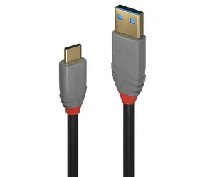Lindy Anthra Line USB-A - USB-C 1,5 m schwarz / USB-Kabel / USB 3.2 Gen 2 / 10 Gbit/s / PD 100 W