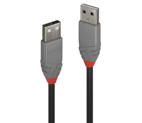 Lindy Anthra Line USB-A - USB-A-Kabel, schwarz, 0,2 m / USB 2.0 / 480 Mbit/s