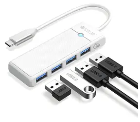 Orico PAPW4A-C3 weiß / USB-Hub / 4X USB-A 3.0 / USB-C-Anschluss / 1,8 m Kabel