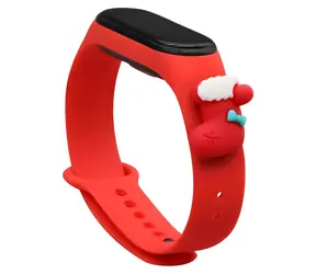 Hurtel Armband, weihnachtlich rot / Armband / XIAOMI Mi Band 3/4 / mit Socke