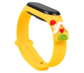Hurtel Weihnachtsarmband mit Hausmotiv für XIAOMI Mi Band 3/4, gelb / Armband / Silikon / Weihnachtsmotiv