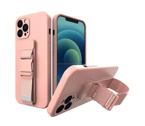 Hurtel Rope Case pink / Hülle mit Tragegurt / Samsung Galaxy S22 / Silikon