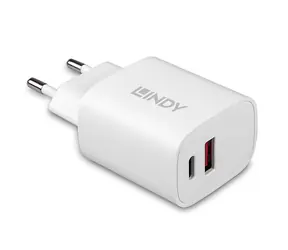 Lindy 2- Port -Ladegerät 20W weiß / Ladegerät / USB-C Power Delivery + USB-A / Schnellladung