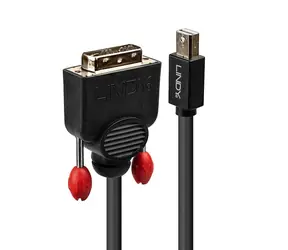 Lindy Mini DisplayPort auf DVI-D Kabel, schwarz, 3 m, 1920 x 1200 Pixel, 60 Hz