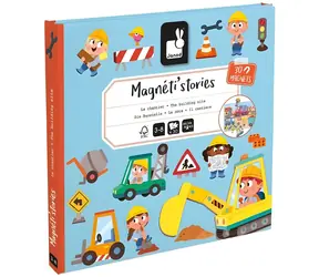 JANOD Magnetgeschichten auf der Baustelle / Magnetbuch / 30 Magnete