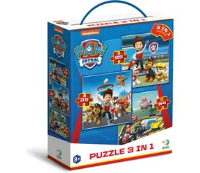 DODO Puzzle Paw Patrol: Bereit für Action 3in1 / 25+36+54 Teile / 20 x 20 cm