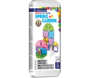 MAGNA-TILES microMAGS Magnetisches Bauset Frühlingsgarten / Reiseset / 24 Teile