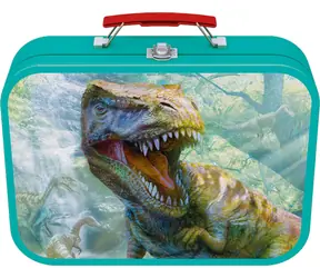 Schmidt Puzzle Dinosaurier 4in1 im Metallkoffer / 2x 60 und 2x 100 Teile / 36x24 cm
