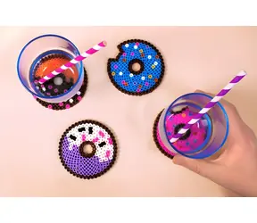 PLAYBOX Runde Bügelperlenmatte / Transparent /  8 cm