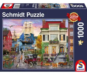Schmidt Puzzle Schiff im Hafen / 1000 Teile / 69,3 × 49,3 cm