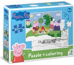 DODO Doppelseitiges Puzzle Peppa Pig: Picknick / 60 Teile / 32 x 23 cm