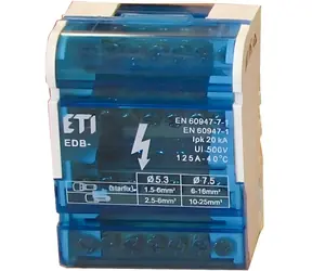 ETI EDB-411 / Klemmenblock / 125 A / 4P / 11 Anschlüsse