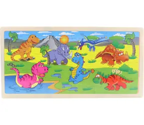 Holzpuzzle Dinosaurier / 96 Teile / 42 x 19,5 cm