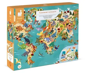 JANOD Lernpuzzle Dinosaurier / 200 Teile / 50 Figuren / 99 x 69 cm
