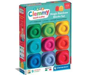 Clementoni Soft Clemmy Set mit 9 weichen Bausteinen / Baukasten / weichem Schaumstoffmaterial