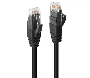 Lindy U/UTP Cat6 schwarz / Netzwerkkabel / 1 m / RJ-45 / LSZH