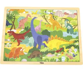 VIGA Holzpuzzle Welt der Dinosaurier / 48 Teile / 37 x 27 cm
