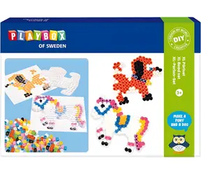 PLAYBOX Aufbügelperlen Pferd und Hund XL / 600 Stück / ab 3 Jahren