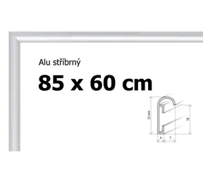 BFHM Aluminium-Puzzlerahmen 85x60 cm silber / Puzzlerahmen / Glas 2 mm / Profilhöhe 23 mm