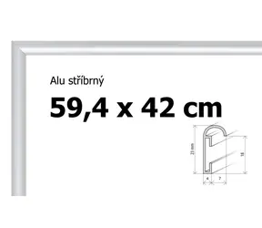 BFHM Puzzle-Rahmen A2 Aluminium silber / 59,4 x 42 cm / Glas 2 mm / Profilhöhe 23 mm