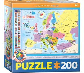 EUROGRAPHICS Puzzle-Karte von Europa / 200 Teile / ab 6 Jahren / 48,3 x 33 cm