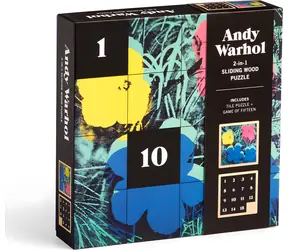 Galison Schiebepuzzle aus Holz Andy Warhol: Blumen / 2-in-1 / 16 Teile