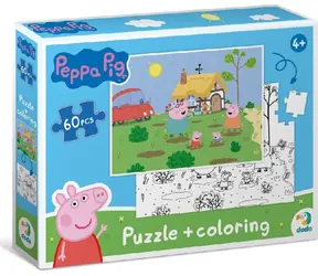 DODO Doppelseitiges Puzzle Peppa Pig: Im Ferienhaus / 60 Teile / 32 x 23 cm