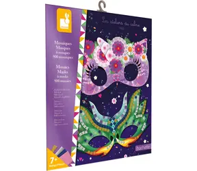 JANOD Kreativset Atelier Mini-Masken / 6 Masken / Schaumstoffmosaik / 5 Farben