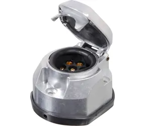 Compass Anhängerkupplungssteckdose 7-polig ALU / Steckdose / Aluminium / Dichtung / 12-24V / DIN 1724