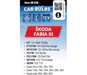 Compass Service-Kit für Škoda Fabia III H7-Glühlampen / Service-Kit / H7, PY21W, WY21W, Sicherungen / E-Prüfzeichen