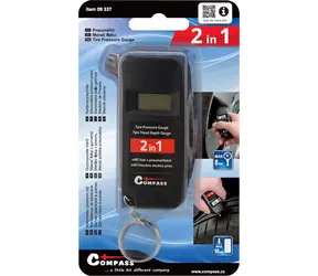 Compass Reifendruckmesser DIGITAL 2in1 / Reifendruckmesser / 0-8 bar / Profiltiefe 0-16 mm / Batterie CR2032