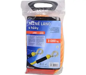 Compass Schleppseil 3000 kg mit Karabinern / Länge 3,4 m / Metallhaken / Rote Flagge