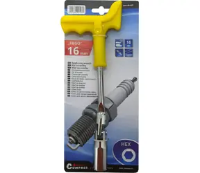 Compass Zündkerzenschlüssel ERGO 16 mm / Steckschlüssel / Gelenkuntersetzung / ergonomischer Griff