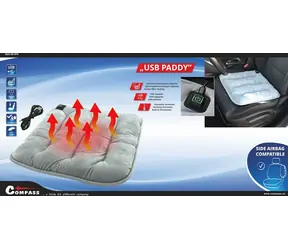 Compass USB PADDY / Beheizbares Sitzkissen / Carbonfaser / Thermostat / USB-C / Grau