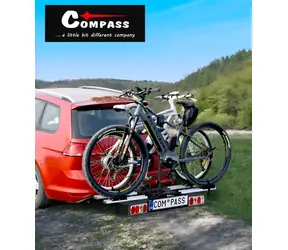 Compass E-BIKE 2 / Anhängerkupplungs-Fahrradträger / 2 E-Bikes / faltbar / Traglast 60 kg / TÜV