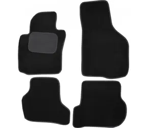 Compass Textil-Fußmatten für Škoda Octavia II (ab 2004), schwarz / 4-teilig / graue Einfassung