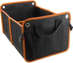Compass Doppel-Kofferraum-Organizer Schwarz-Orange / Kofferraum-Organizer / 56 l / 54 x 34 x 31 cm / faltbar