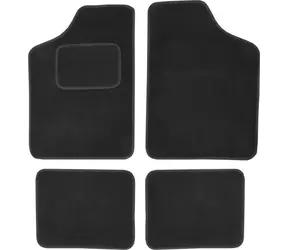 Compass Textilteppiche UNI Größe 3 schwarz / Autoteppiche / 4-teiliges Set / 2x vorne + 2x hinten