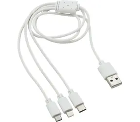 Compass Ladekabel 3-in-1 / USB-A auf Micro-USB / USB-C / Lightning / 75 cm / 2,1 A