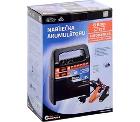 Compass Ladegerät 8A 6/12V / Autobatterieladegerät / 15-120 Ah / 230 V / GS/TÜV