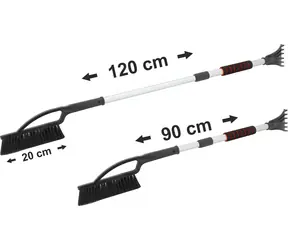 Compass SNOW MAX / Schnee- und Eiskratzer / Mit Besen / Teleskopstiel 90-120 cm