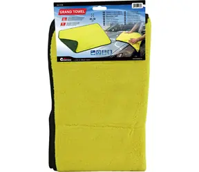 Compass GRAND Handtuch 80x50 cm gelbgrau / Mikrofaser-Autohandtuch / doppelseitig / 80×50 cm