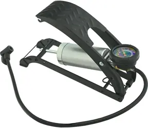 Compass Fußpumpe mit Manometer, Einkolbenpumpe 50 x 120 mm / Ganzmetallkonstruktion