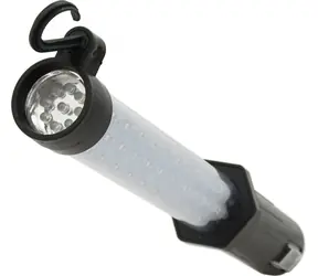 Compass -Taschenlampe mit 27+7 LEDs, wiederaufladbar / 12 V/230 V / Li-Ion-Akku 1200 mAh / Magnet und Haken
