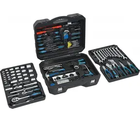 Compass PROFESSIONAL Werkzeugkoffer / 257-teilig / CR-V Ratschenschlüssel / Kunststoffkoffer mit Rollen / 15 kg