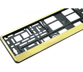 Compass GOLD STRIP schwarz, goldener Rahmen / Kennzeichenhalter / 520 x 110 mm