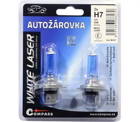 Compass H7 Weißlaser-Autolampe / 12 V / 55 W / PX26d / 2 Stück