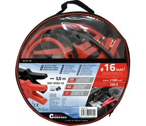 Compass Starthilfekabel 16 mm / Starthilfekabel / Länge 3 m / DIN 72553-16 / 12-24 V