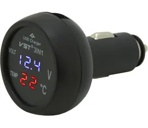Compass Kfz-Ladegerät mit mehreren USB-Anschlüssen / Kfz-Ladegerät / Voltmeter / Thermometer / 5V/2,1A